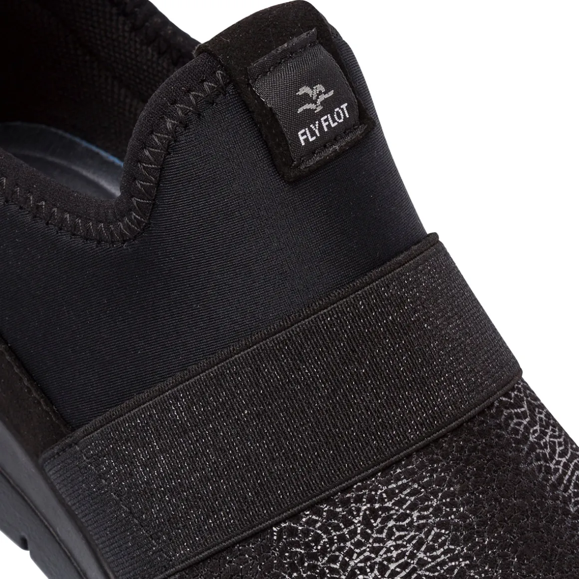 Sneakers Slip-on nere da Donna con fascia elastica Fly Flot