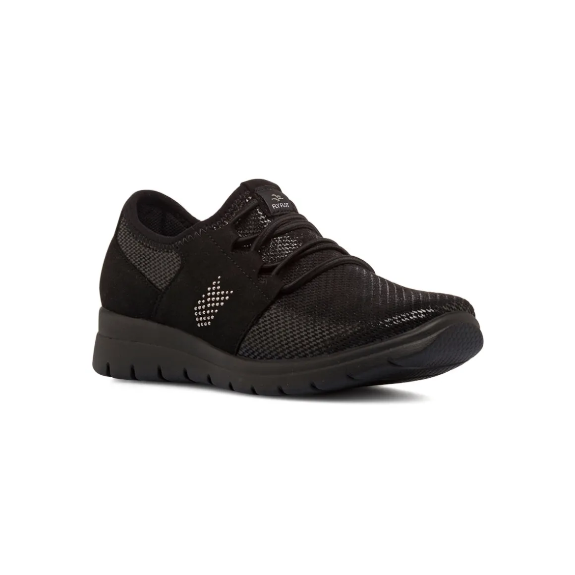 Sneakers Slip-on nere da Donna con dettagli glitter Fly Flot