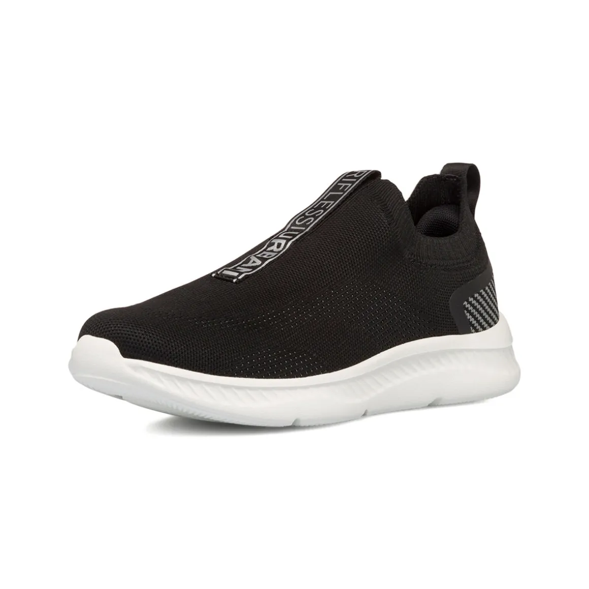 Sneakers slip-on nere in tessuto mesh da uomo Riflessi Urbani
