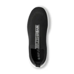 Sneakers slip-on nere in tessuto mesh da uomo Riflessi Urbani