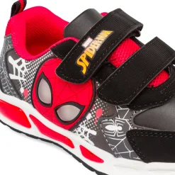 Sneakers Spiderman nere da Bambino con dettagli rossi e Luci