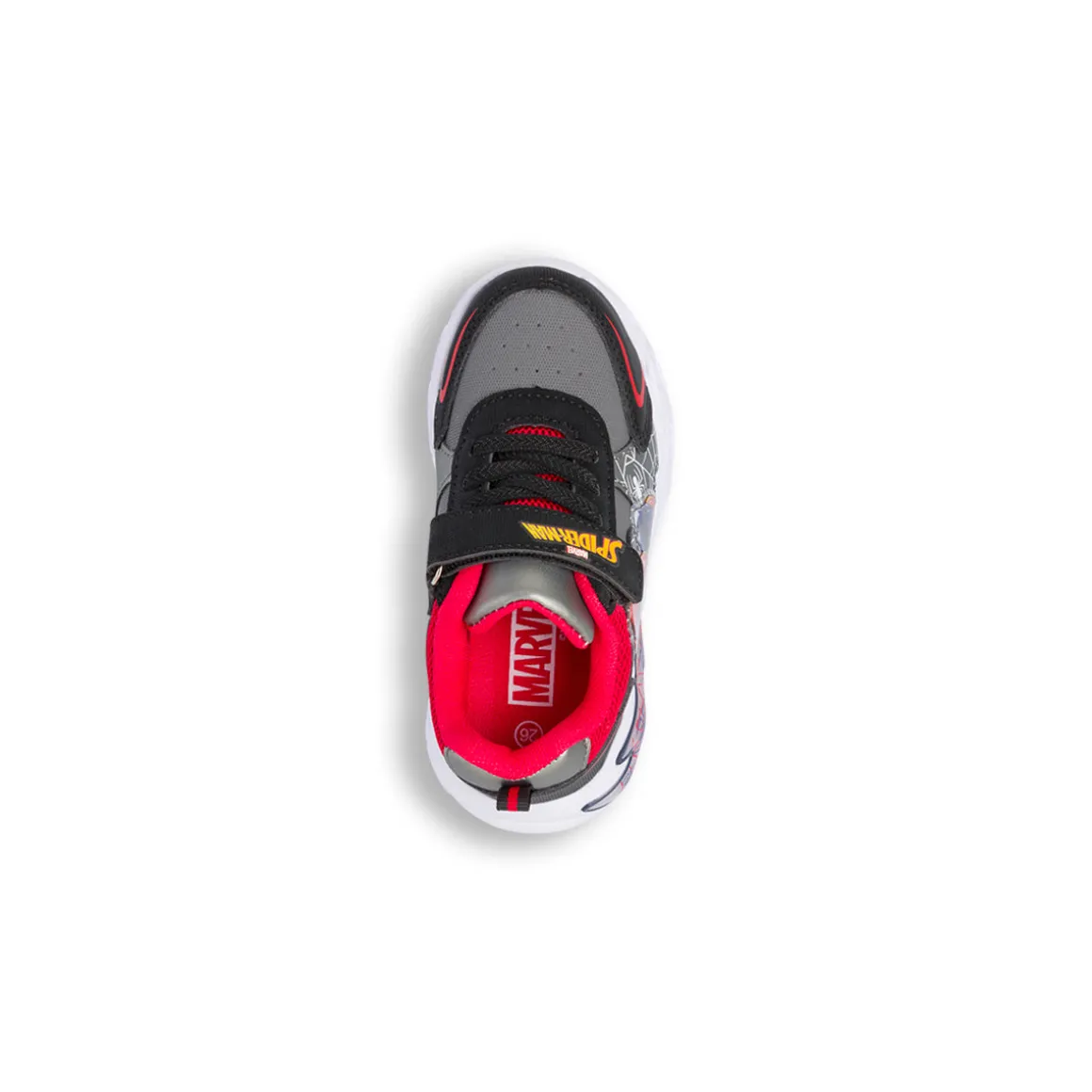 Sneakers Spiderman nere e rosse da Bambino con luci