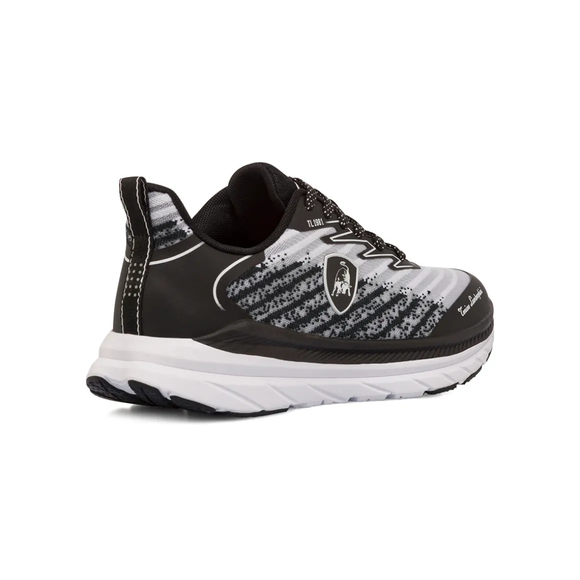 Sneakers sportive da uomo bianche e nere con logo Tonino Lamborghini