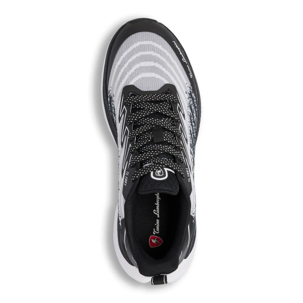 Sneakers sportive da uomo bianche e nere con logo Tonino Lamborghini