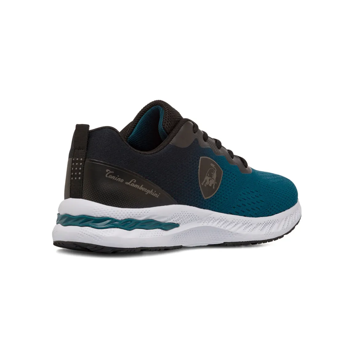 Sneakers sportive da uomo blu ottanio e nere con logo Tonino Lamborghini