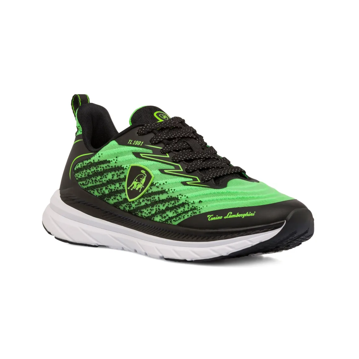 Sneakers sportive da uomo verdi e nere con logo Tonino Lamborghini