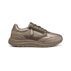 Sneakers taupe da Donna con zip e suola traspirante Geox