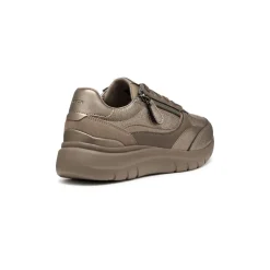 Sneakers taupe da Donna con zip e suola traspirante Geox