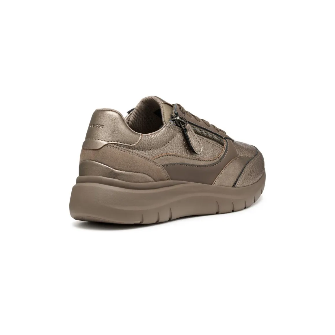 Sneakers taupe da Donna con zip e suola traspirante Geox