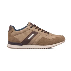 Sneakers taupe da uomo con logo laterale Ducati
