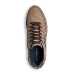 Sneakers taupe da uomo con logo laterale Ducati