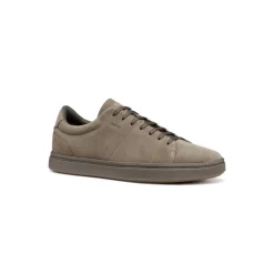Sneakers taupe da Uomo in suede con suola traspirante Geox
