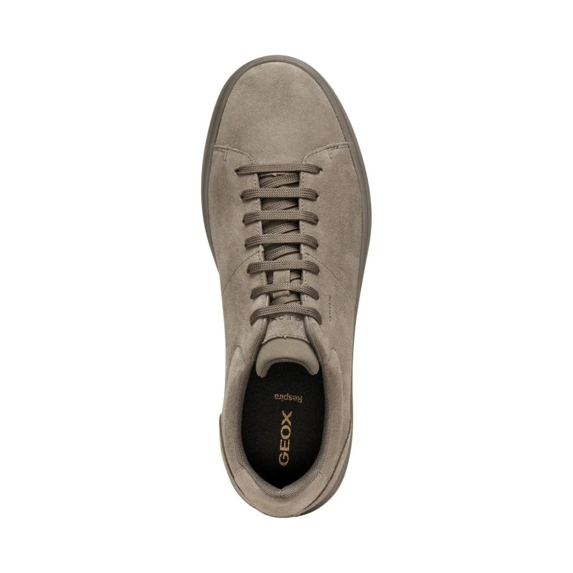 Sneakers taupe da Uomo in suede con suola traspirante Geox