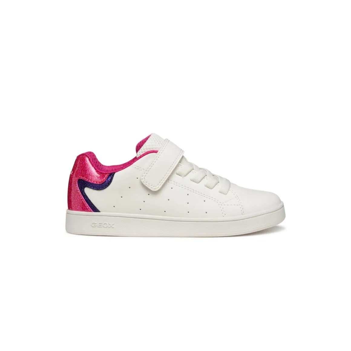 Sneakers traspiranti bianche da Bambina con dettaglio glitterato Geox
