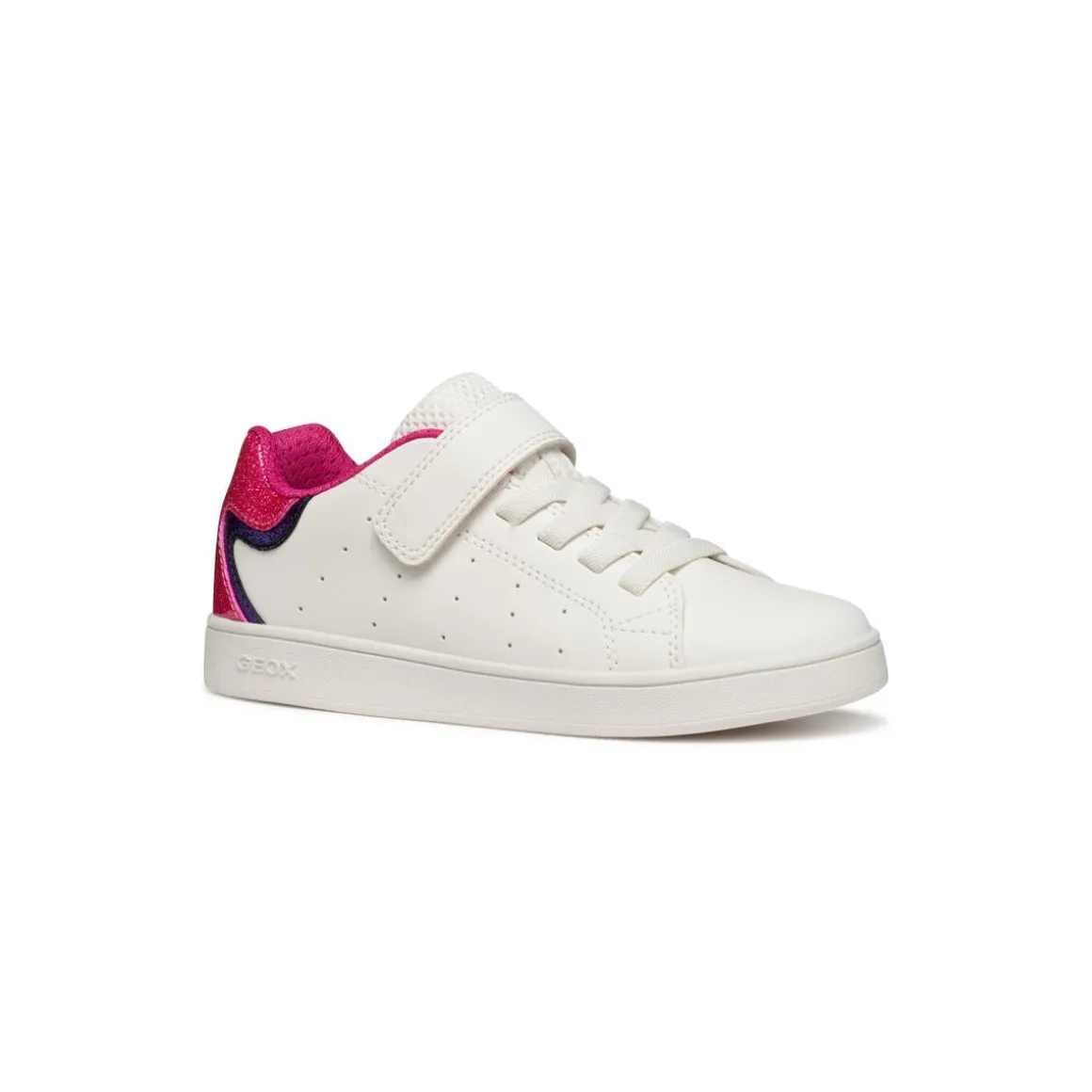 Sneakers traspiranti bianche da Bambina con dettaglio glitterato Geox