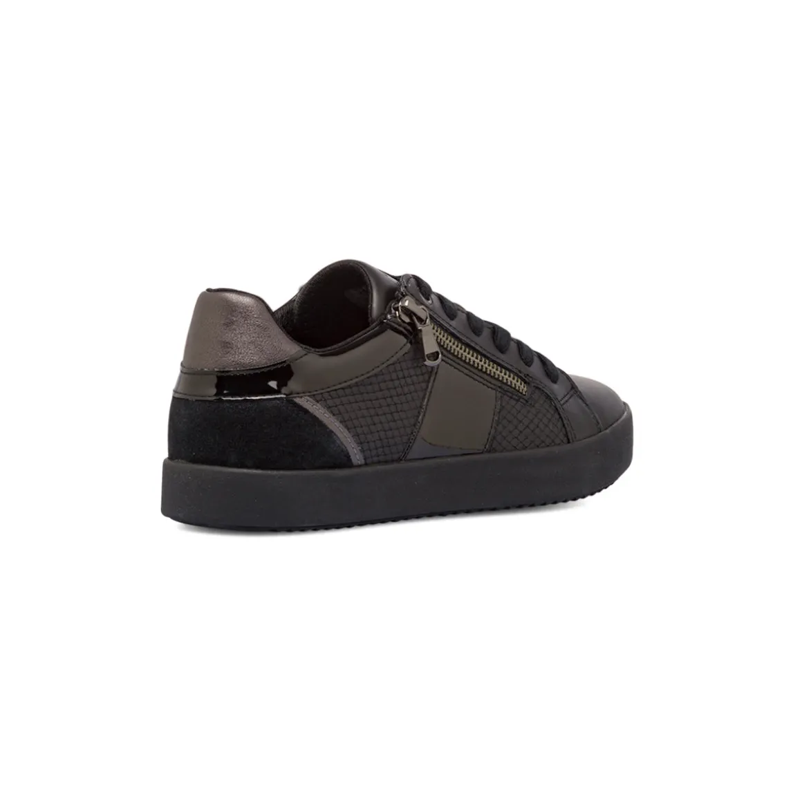 Sneakers traspiranti da donna nere in pelle Geox