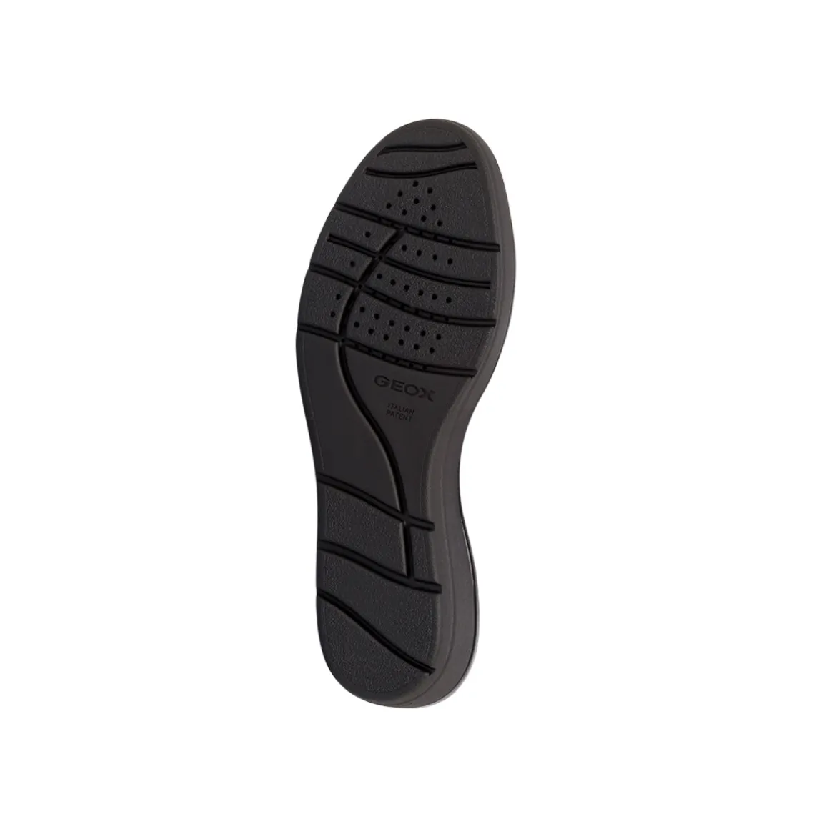 Sneakers traspiranti da donna nere in pelle con rialzo Geox