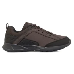 Sneakers traspiranti da uomo marroni con logo Geox