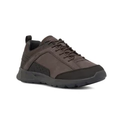 Sneakers traspiranti da uomo marroni con logo Geox