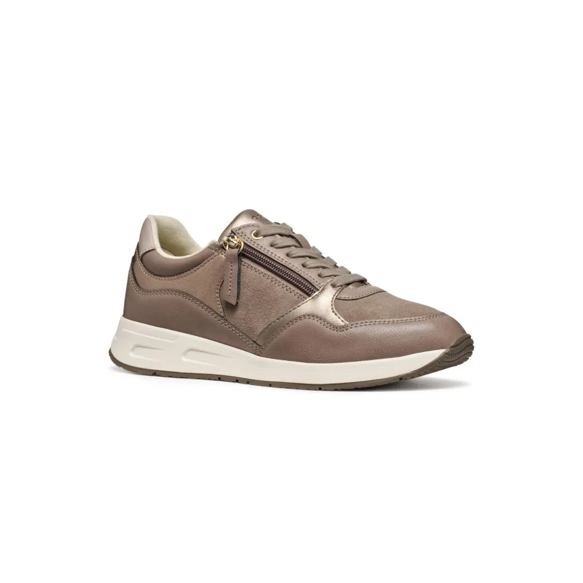 Sneakers trspiranti taupe da Donna con zip Geox