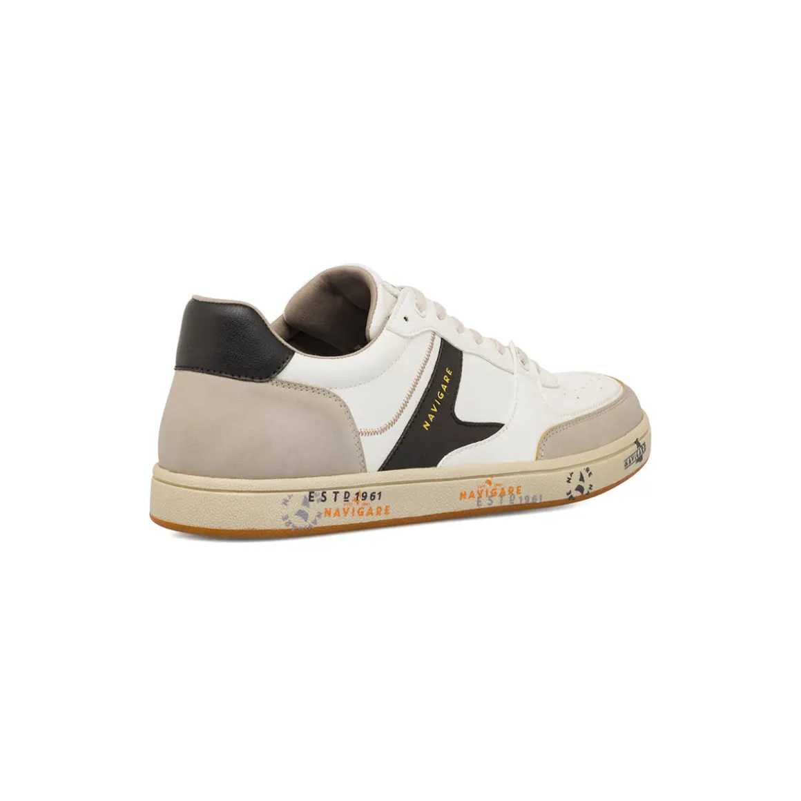 Sneakers uomo Navigare bianche con dettagli neri urban style