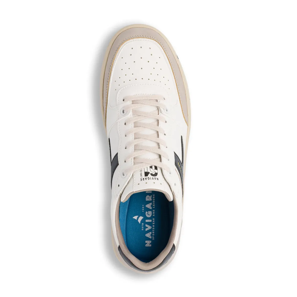 Sneakers uomo Navigare bianche con dettagli neri urban style