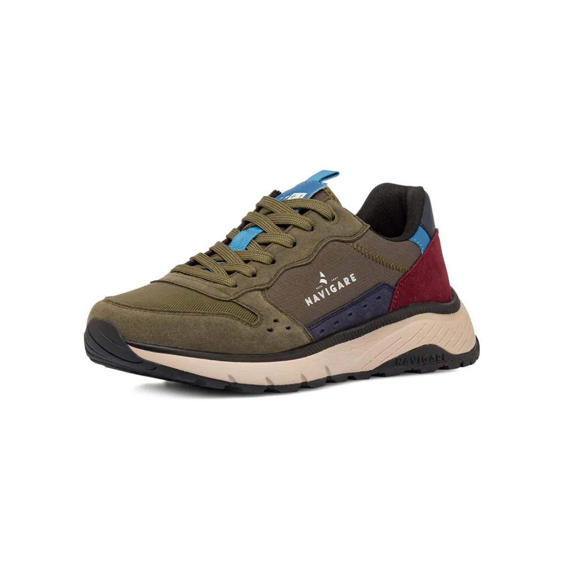 Sneakers uomo Navigare verdi con dettagli urban