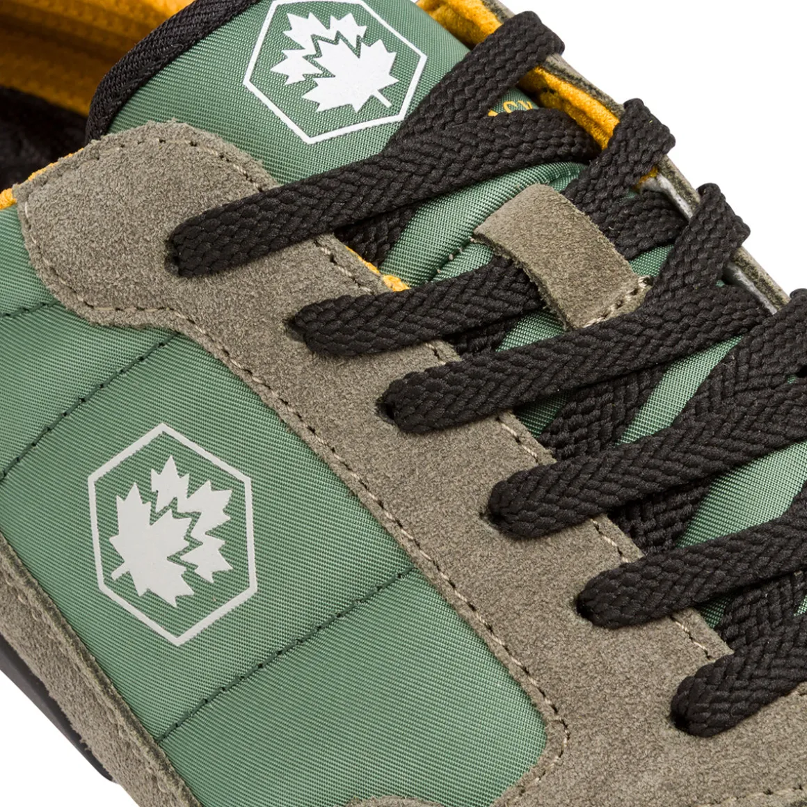 Sneakers verde militare da Uomo in tessuto e pelle con logo Lumberjack