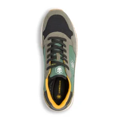 Sneakers verde militare da Uomo in tessuto e pelle con logo Lumberjack