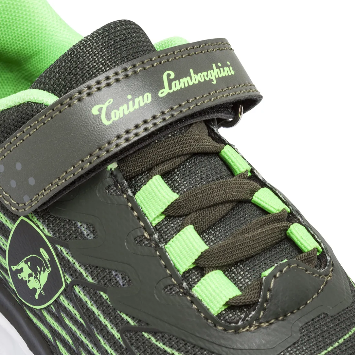 Sneakers verde militareda Bambino con strappo Tonino Lamborghini