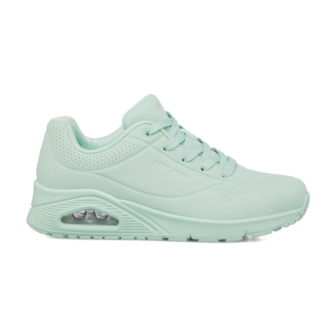 Sneakers verdi chiaro da Donna con suola ad aria e memory Foam Skechers Uno