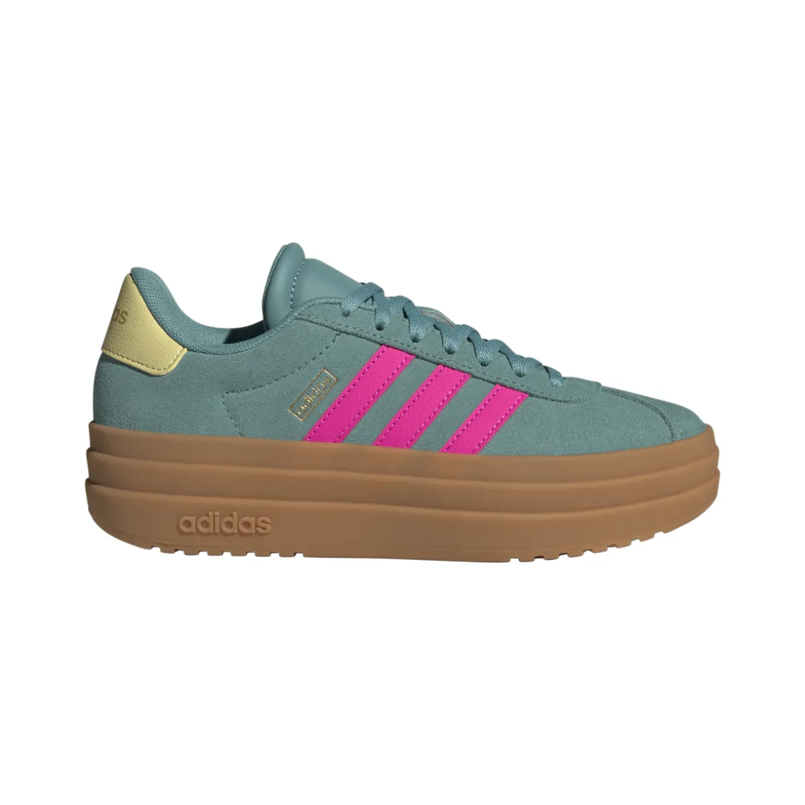 Sneakers verdi da Ragazza adidas VL Court Bold con dettagli rosa