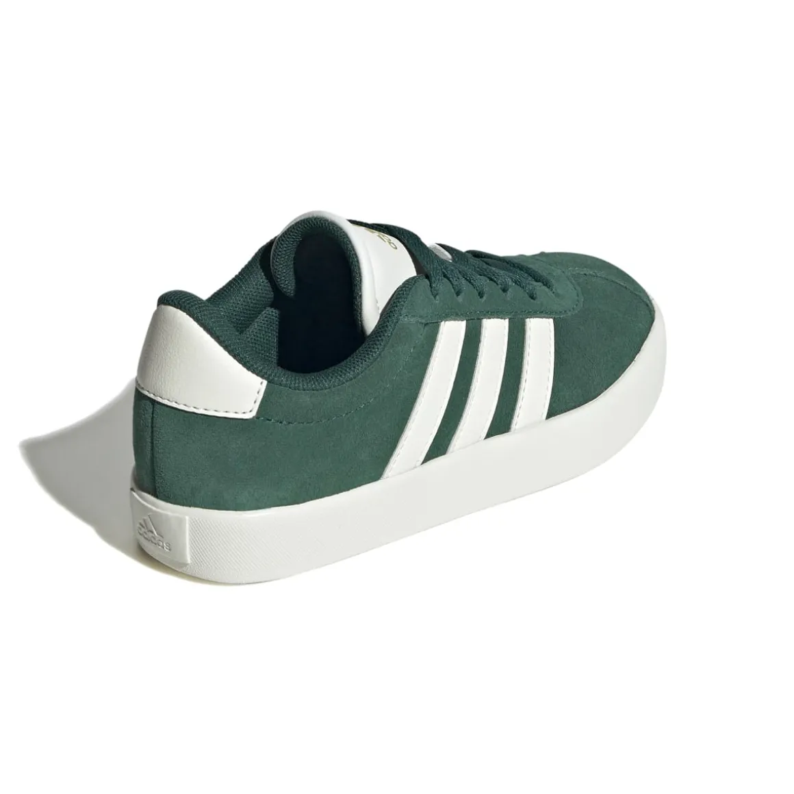 Sneakers verdi da ragazzo con strisce bianche adidas VL Court 3.0 K