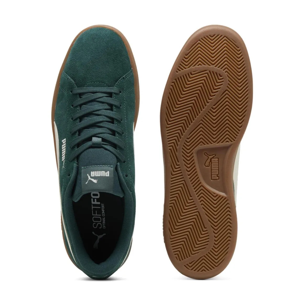 Sneakers verdi da Uomo in suede Puma Smash 3
