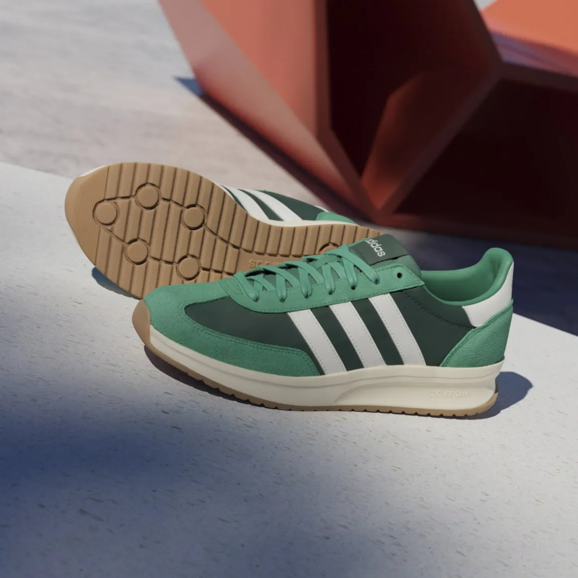 Sneakers verdi da Uomo in pelle e tessuto RUN 70s 2.0 adidas