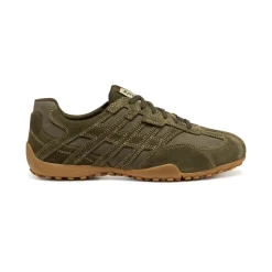 Sneakers verdi da Uomo in suede con suola traspirante Geox