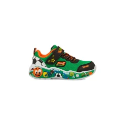 Sneakers verdi e nere da Bambino con dettagli multicolore Skechers Play Scene