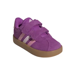 Sneakers viola da bambina con chiusura a strappo adidas VL Court 3.0