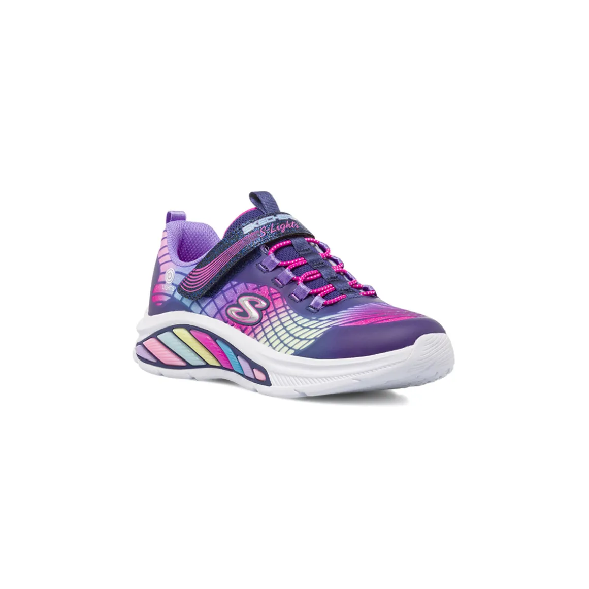 Sneakers viola da bambina con luci Skechers S Lights Rainbow