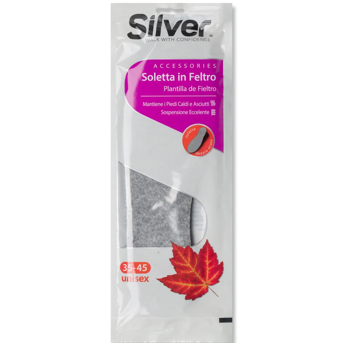 Solette in feltro doppio strato Silver