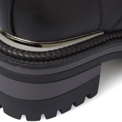 Stivaletti Anfibi neri da Donna in pelle con allacciatura Lora Ferres