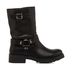 Stivaletti biker boots da donna neri con fibbie e borchie Lora Ferres