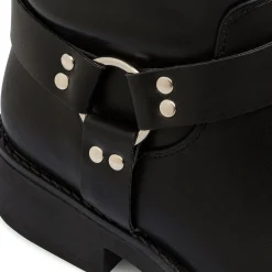 Stivaletti biker boots da donna neri con fibbie e borchie Lora Ferres