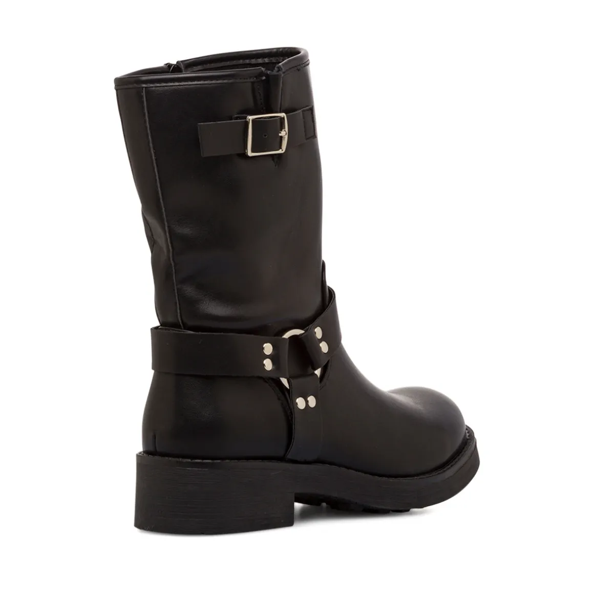Stivaletti biker boots da donna neri con fibbie e borchie Lora Ferres
