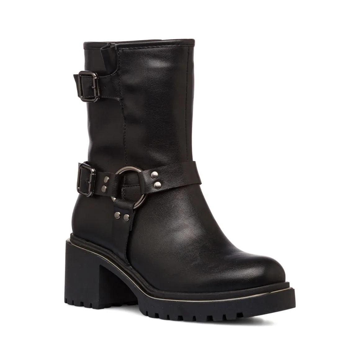 Stivaletti biker con tacco 6 cm neri da donna Lora Ferres
