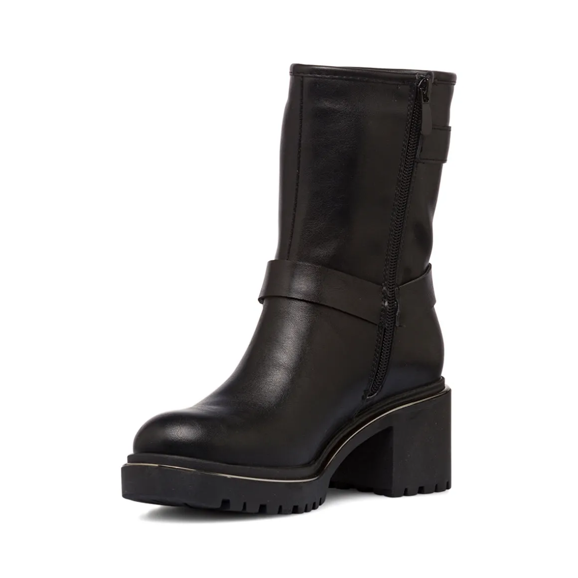 Stivaletti biker con tacco 6 cm neri da donna Lora Ferres