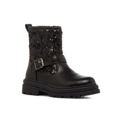 Stivaletti biker neri da Ragazza con fibbia e paillettes Dieci Baci