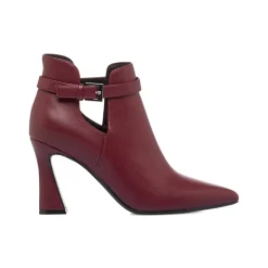 Stivaletti Bordeaux da Donna con tacco 8,5 cm e fibbia Lora Ferres