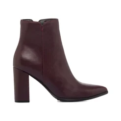 Stivaletti bordeaux da Donna con tacco a colonna 9 cm Lora Ferres