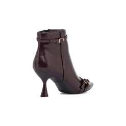 Stivaletti Bordeaux da Donna con fibbie e tacco 7,5 cm Swish Jeans